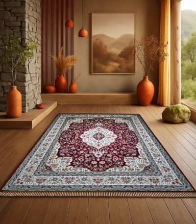 ALT: فرش بیجار لاکی ۷۰۰ شانه در دکوراسیون کلاسیک – Bijar Laki carpet 700 reeds in classic room