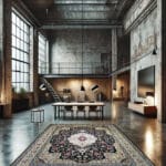 ALT: فرش بیجار سرمه‌ای ۷۰۰ شانه در دکوراسیون کلاسیک – Bijar Sormeyi carpet 700 reeds in classic interior