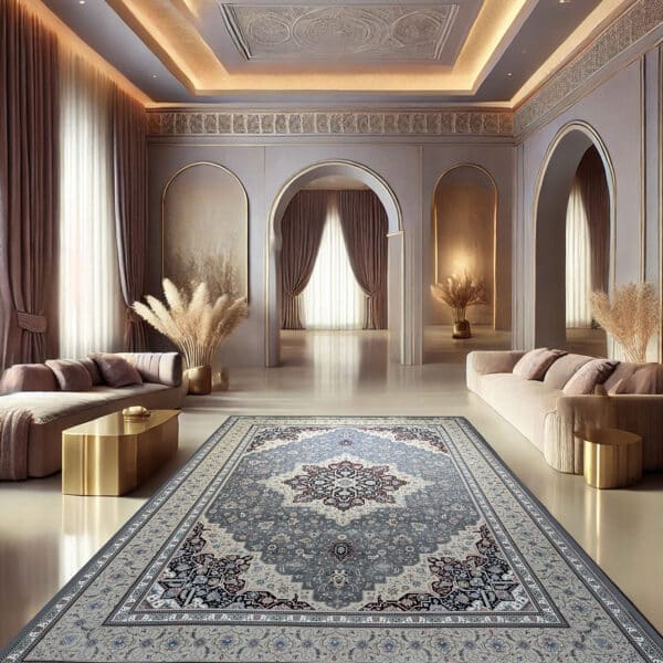 فرش هریس طوسی ۱۲۰۰ شانه تراکم ۳۶۰۰ طرح اصیل ایرانی کلاسیک
