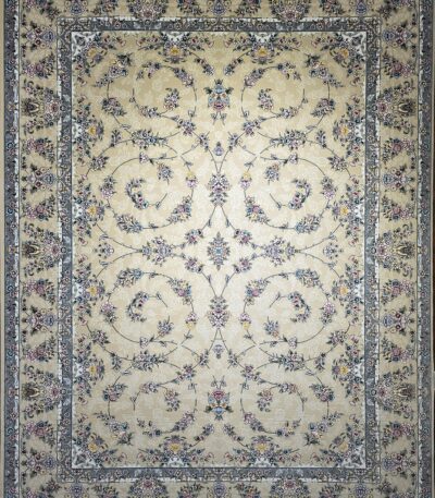 ALT: فرش شیدا کرم با ترنج مرکزی – Sheida cream rug with medallion design
