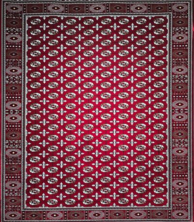 ALT: فرش ترکمان لاکی با نقوش هندسی سنتی – Torkaman Laki rug with geometric tribal motifs