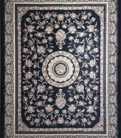 فرش گل افشان سرمه‌ای